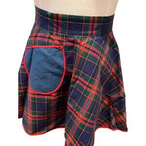Vintage Tartan Plaid Holiday Half Apron